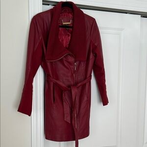 Women's Red Leather Jacket